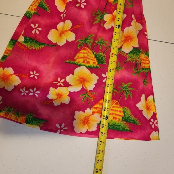 Vintage Sears Hawaiian Dress Royal Hawaii 1980s 1990s Pink Hibiscus Kids Size 5 - Picture 7 of 8